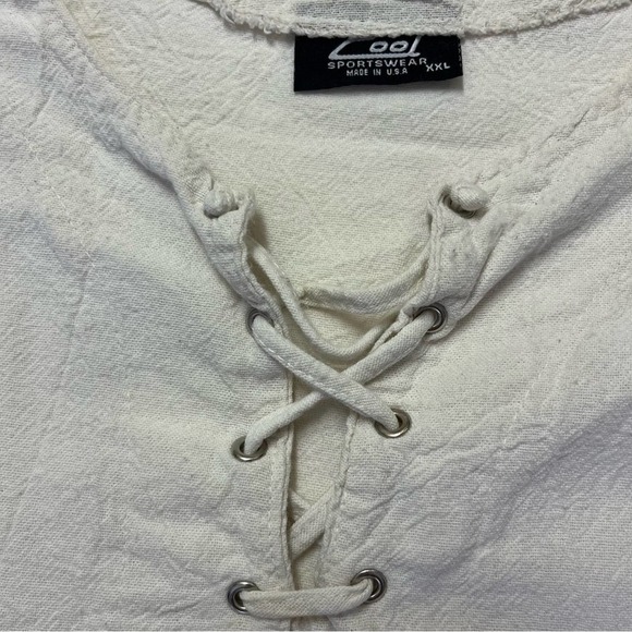 Vintage Cool Sportswear Key West FL Lace Up Single Stitch Top White Sz 2XL - Picture 2 of 5